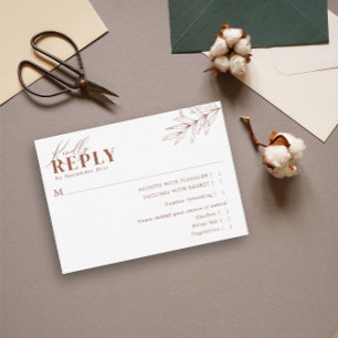 RSVP de Refeições de Casamento de Terracotta Boho 