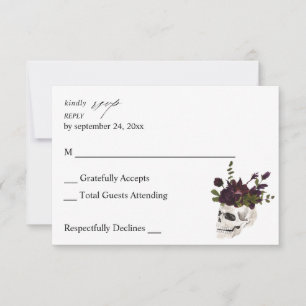 RSVP de Refeições do Halloween Purple Floral & Sku