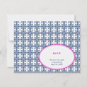 RSVP de resposta de casamento do local oval do mar