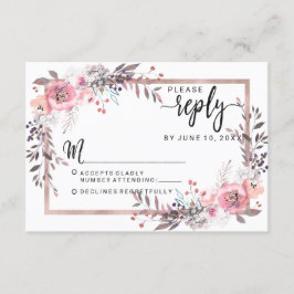 RSVP de Resposta de Casamento Floral de Frame e Ro