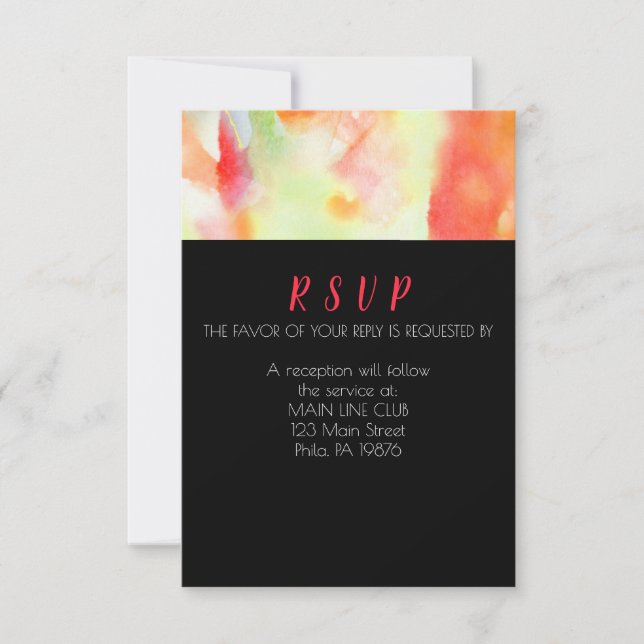 RSVP de Resposta de Convite de WATERCOLOR (Frente)