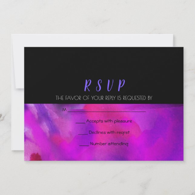 RSVP de Resposta de Convite de WATERCOLOR (Frente)