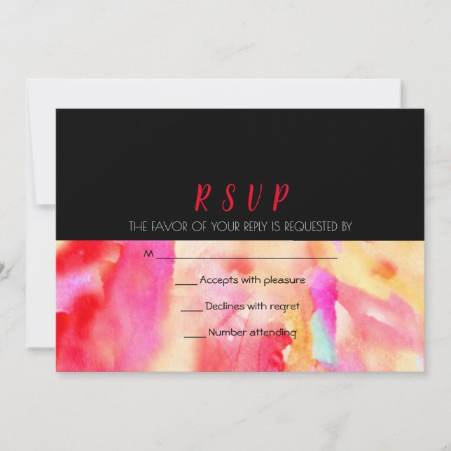 RSVP de Resposta de Convite de WATERCOLOR (Frente)