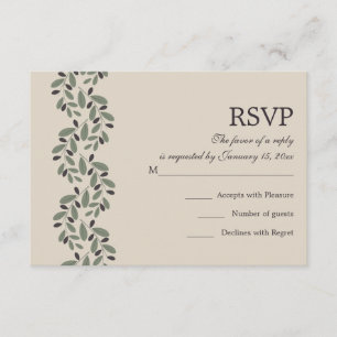 RSVP de resposta do casamento da garland no ramo d