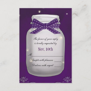 RSVP de Resposta RSVP de Mason Jar Roxo