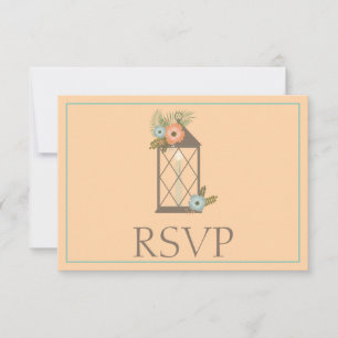 RSVP de Resposta Tropical de Peach e Teal