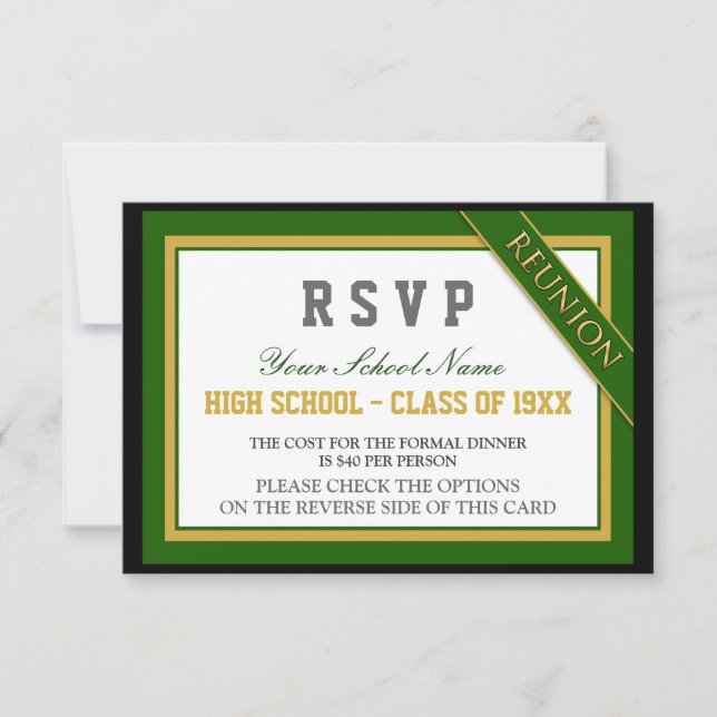 RSVP de Reunião de Classe Formal Clássica (Frente)