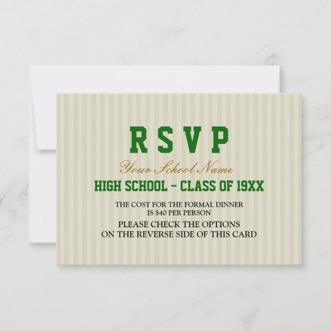 RSVP de Reunião de Classe Formal Clássica (Frente)