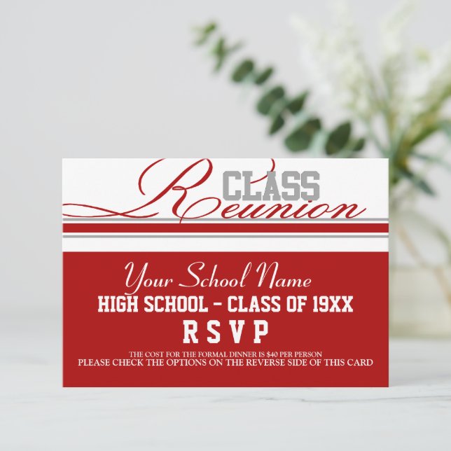 RSVP de Reunião de Classe Personalizável (Em pé/Frente)