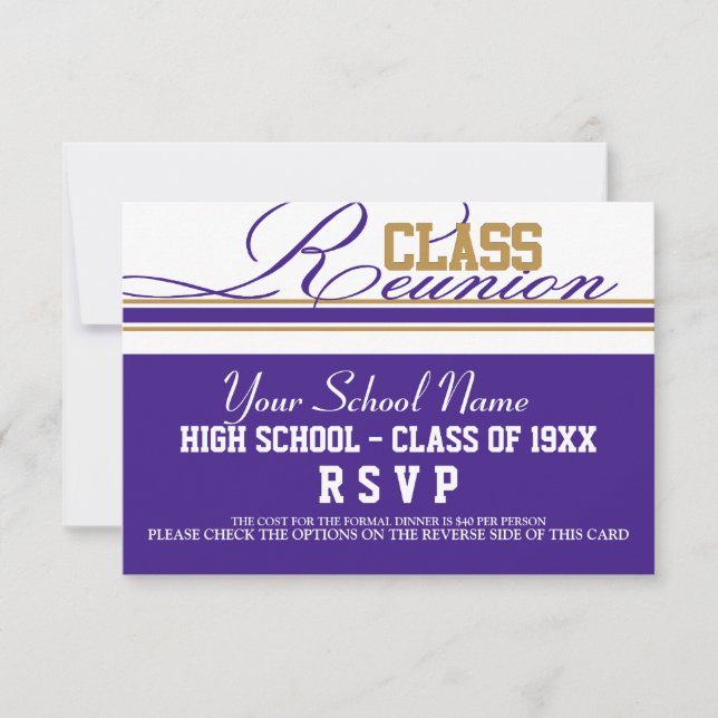 RSVP de Reunião de Classe Personalizável (Frente)