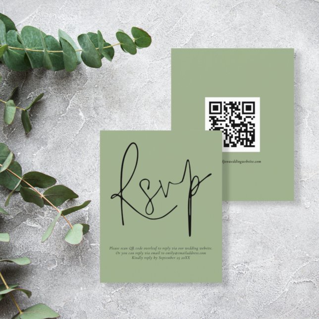 RSVP de Sage de Casamento de Script de Código QR S (Criador carregado)