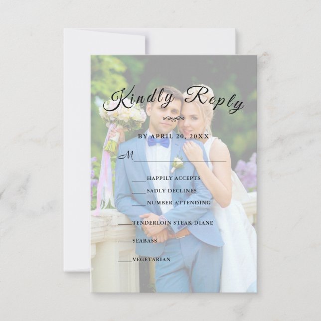 RSVP de Script GV Elegante Simples Personalizado (Frente)