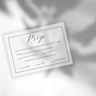 RSVP de Script Minimal Preto e Branco
