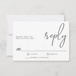 RSVP de Script Minimalista Moderno de Na moda simp
