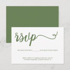 RSVP de Script Verde Moderno Simples sem envio de 