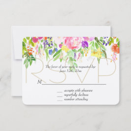 RSVP de Sparkle Dourado de Cor Floral Púrpura a ro