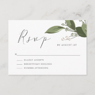 RSVP de Sprigs Blushing com fundo rosa