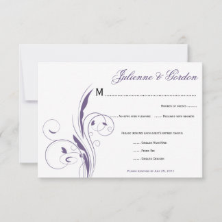 RSVP de Swirls Florais Roxos Genéricos