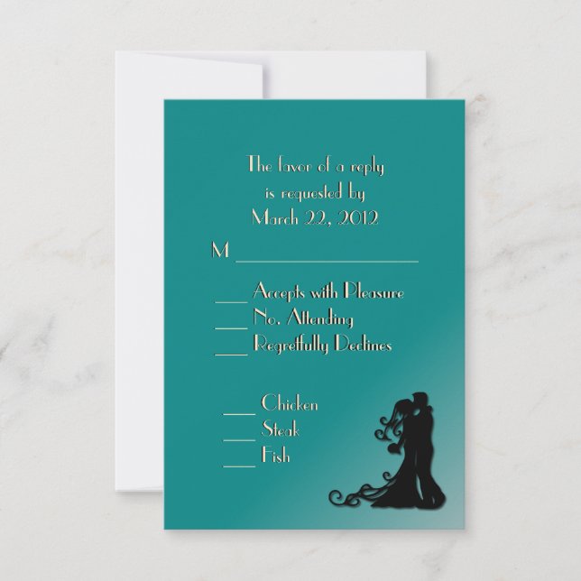 RSVP de Teal da Noiva e do Groom (Frente)