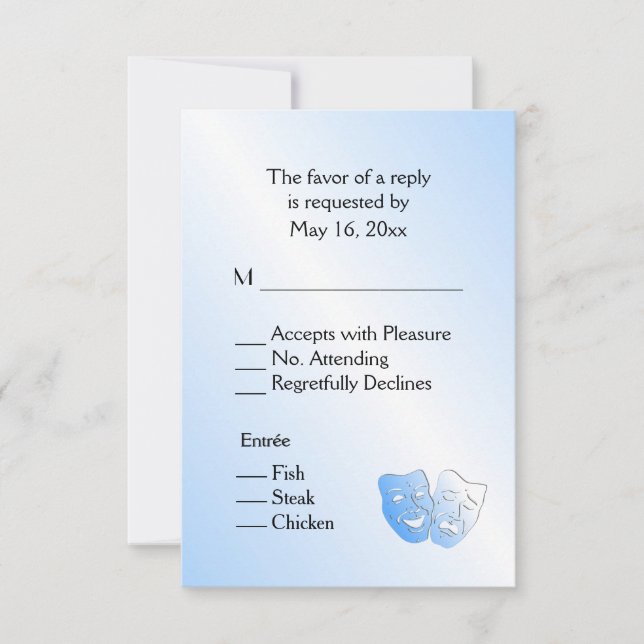 RSVP de Teatro de Navegação com a opção de menu (Frente)