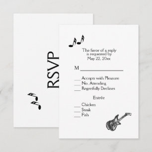 RSVP de Tema de Violão Elétrico com Escolha de M