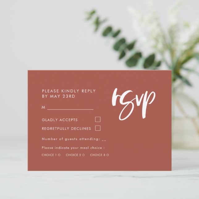 RSVP de tijolos queimados modernos com opção de re (Em pé/Frente)