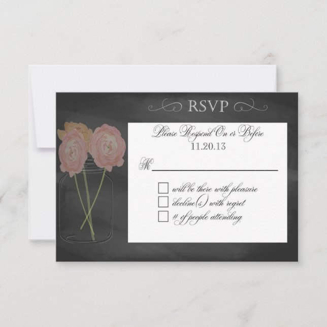 RSVP de Tipografia de Casamento/União Civil (Frente)