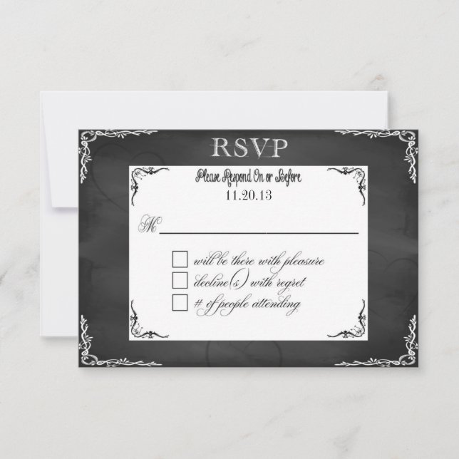 RSVP de Tipografia de Casamento/União Civil (Frente)