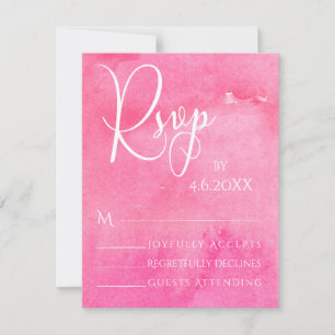 RSVP de Tipografia Elegante de Aquarela Rosa Quent