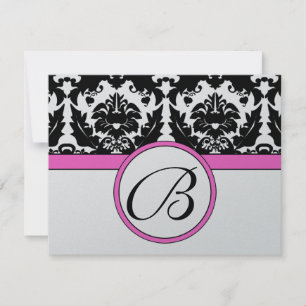 RSVP de Trim Rosa Brilhante Brilhante Preto Damasc