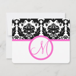 RSVP de Trim Rosa Brilhante Brilhante Preto Damasc