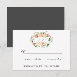 RSVP de WEDDING Botânico Cor-de-Rosa de-Pêssego Bl