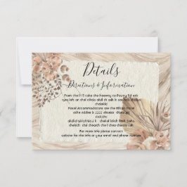 RSVP Detalhes e cartão informativo do Casamento de Palm