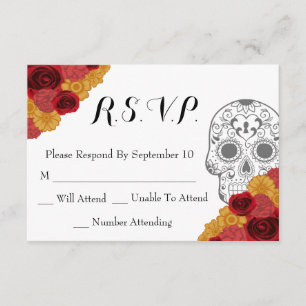 RSVP Dia do Dia Morto Los Muertos Cartão de Casamento R