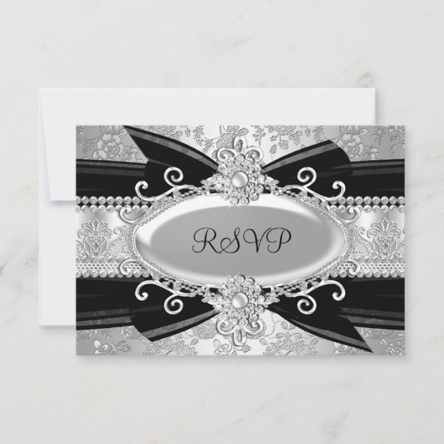 RSVP do 25 de Rosa e Jewel Preto Silver (Frente)