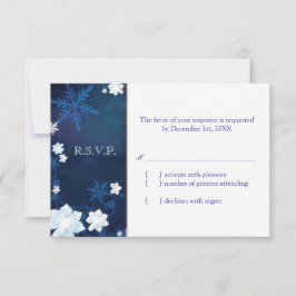RSVP do Casamento no inverno Elegante Blue & White