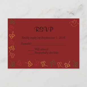 RSVP do casamento outono em Vermelho