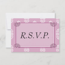 RSVP do Casamento tema damasco rosa