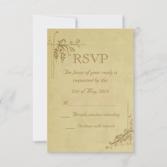 RSVP do casamento vintage (Frente)