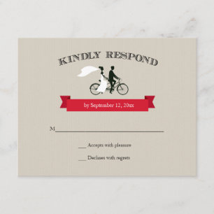 RSVP do Casamento vintage Bicicleta Tandem