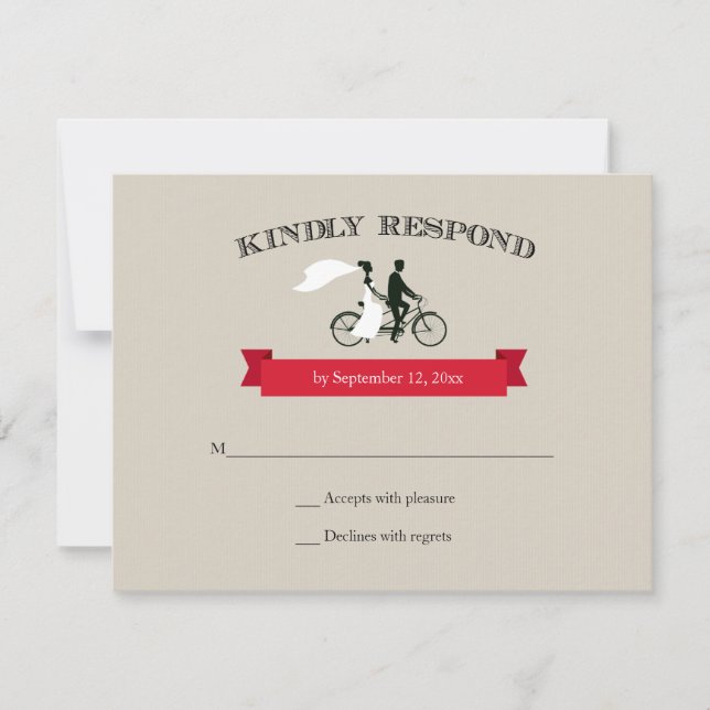 RSVP do Casamento vintage Bicicleta Tandem (Frente)