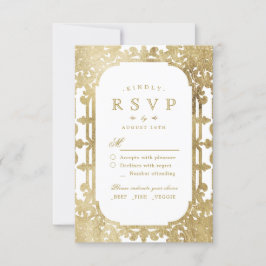 RSVP do casamento vintage romântico do ornamentado