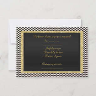 RSVP do Cevron branco preto ELEGANTE