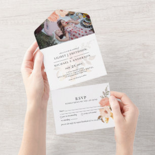 RSVP do Convite de casamento de FOTO de Bronze de 