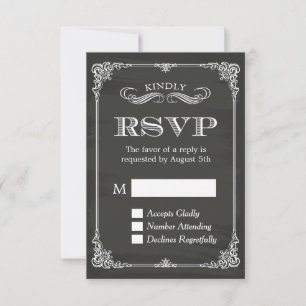 RSVP do Decor de Frame Vintage do Chalkboard Elega