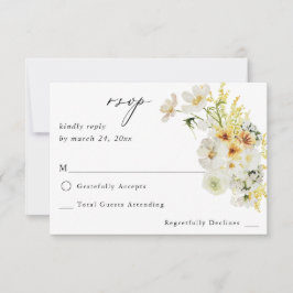 RSVP do Floral Branco e Amarelo