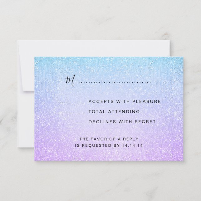 RSVP do Glitter do Bat Mitzvah Faux (Frente)