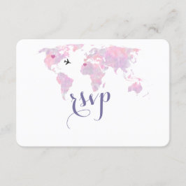 RSVP do Mapa Mundial de Aquarela de Destino