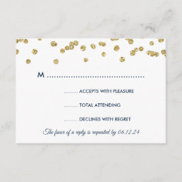RSVP do Marinho de Casamento de Confetti com Faux 