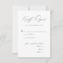 RSVP do Menu Casamento de Caligrafia Moderna Minim